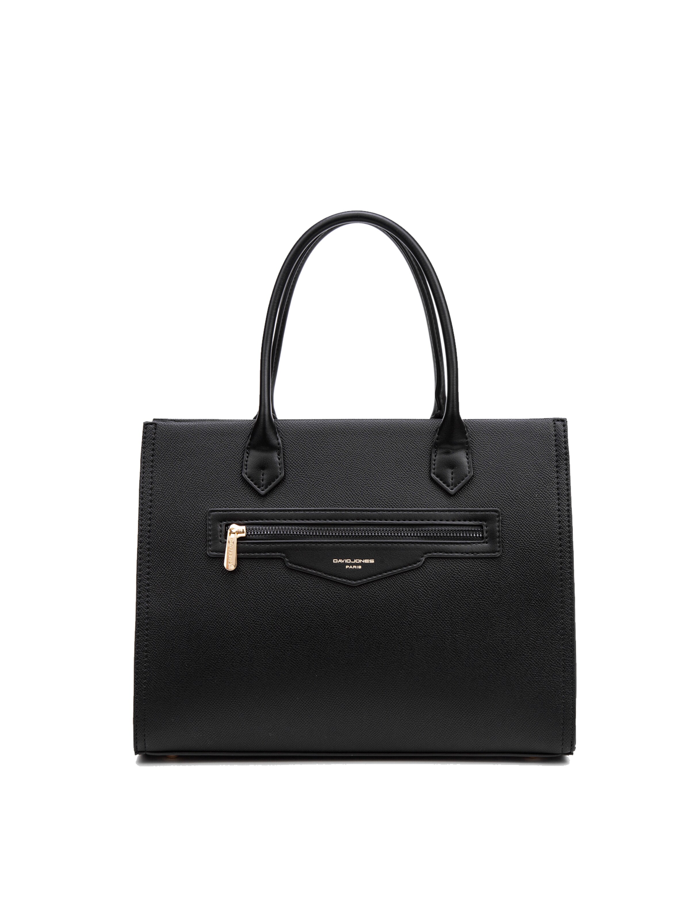 Borsa a mano 'Borsa a Mano Donna Vegan Leather con Zip e Tracolla Rimovibile - David Jones' di David Jones in nero: frontale