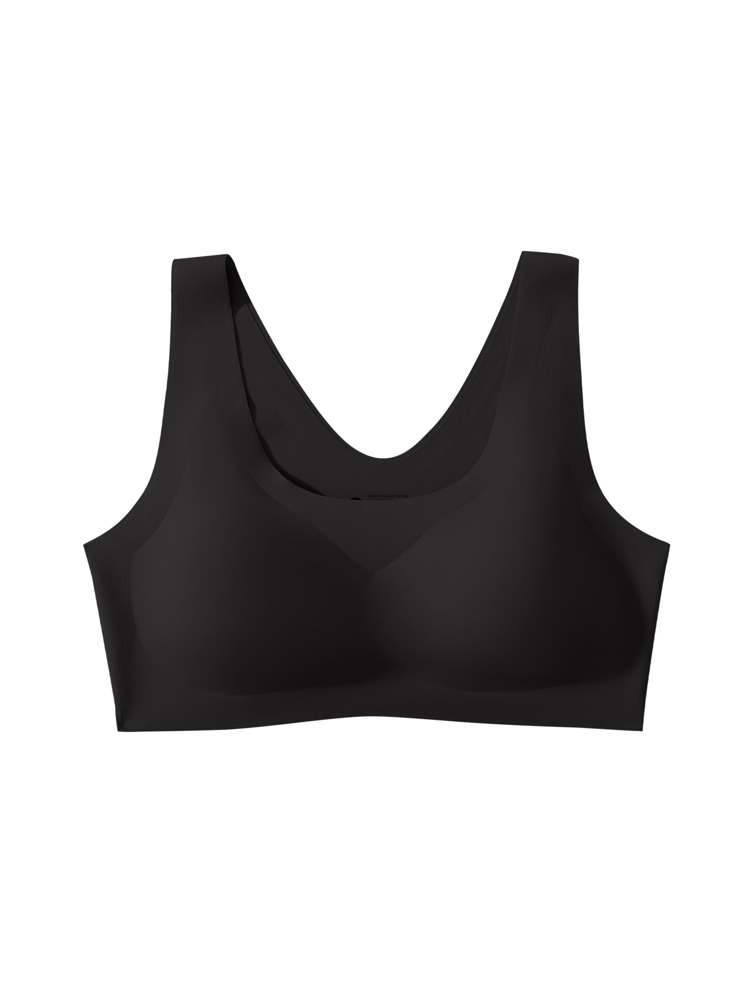 SHARICCA Bralette Bra 'SHARICCA Minimalist Comfortable Seamless Wire-Free Bra' in Black: front
