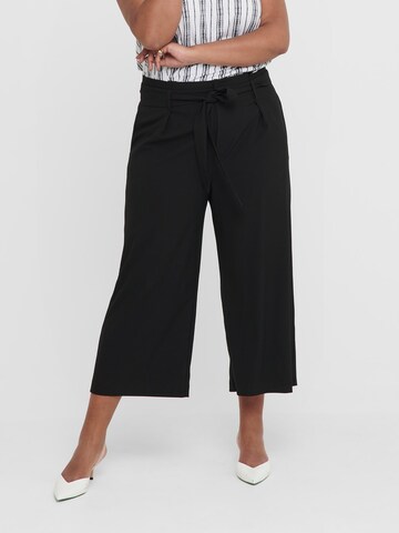 ONLY Carmakoma Wide leg Pleat-front trousers in Black: front