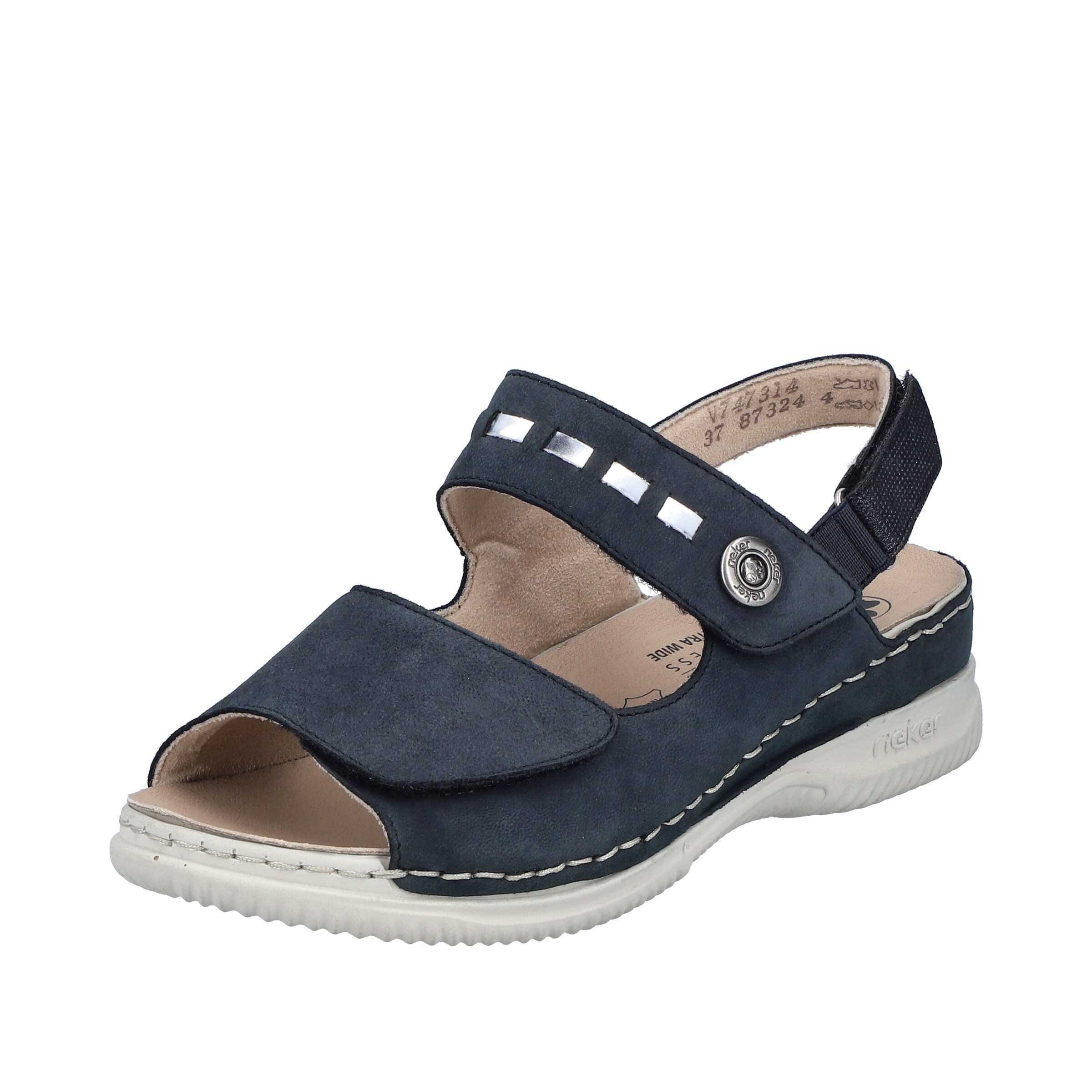 Sandales Rieker en bleu : devant