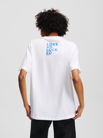 KARL LAGERFELD JEANS Särk ' Love Unlocked', värv valge