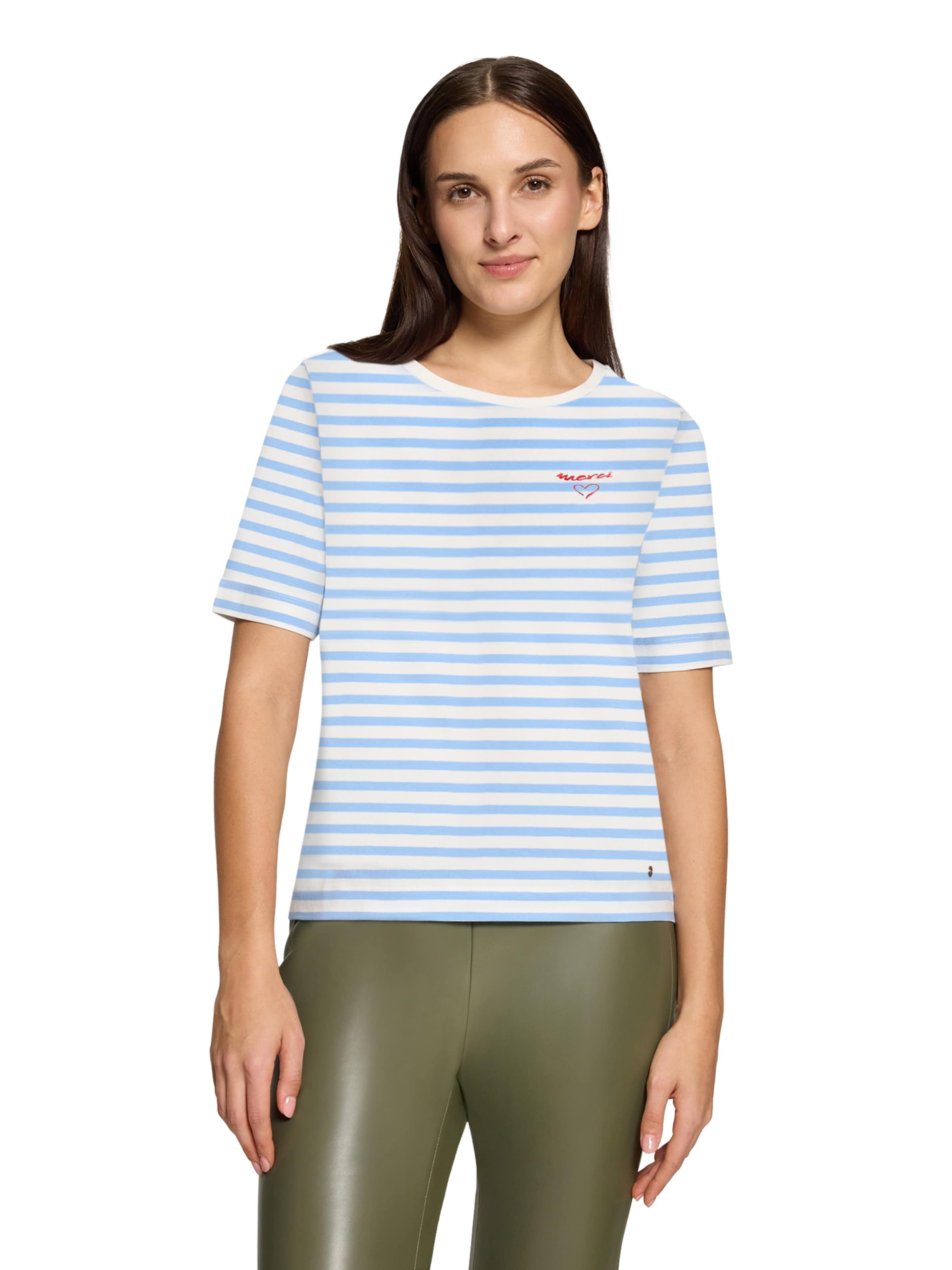 Betty & Co Basic Shirt mit Ringel in Weiß: Vorderseite