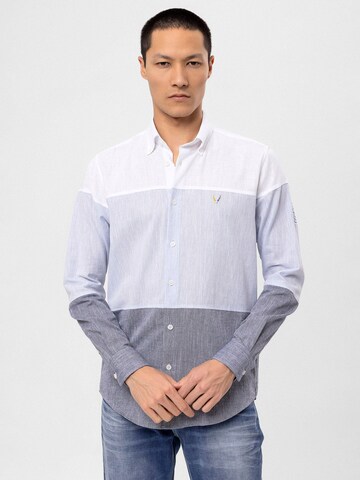 By Diess Collection Regular fit Button Up Shirt in Blue: front