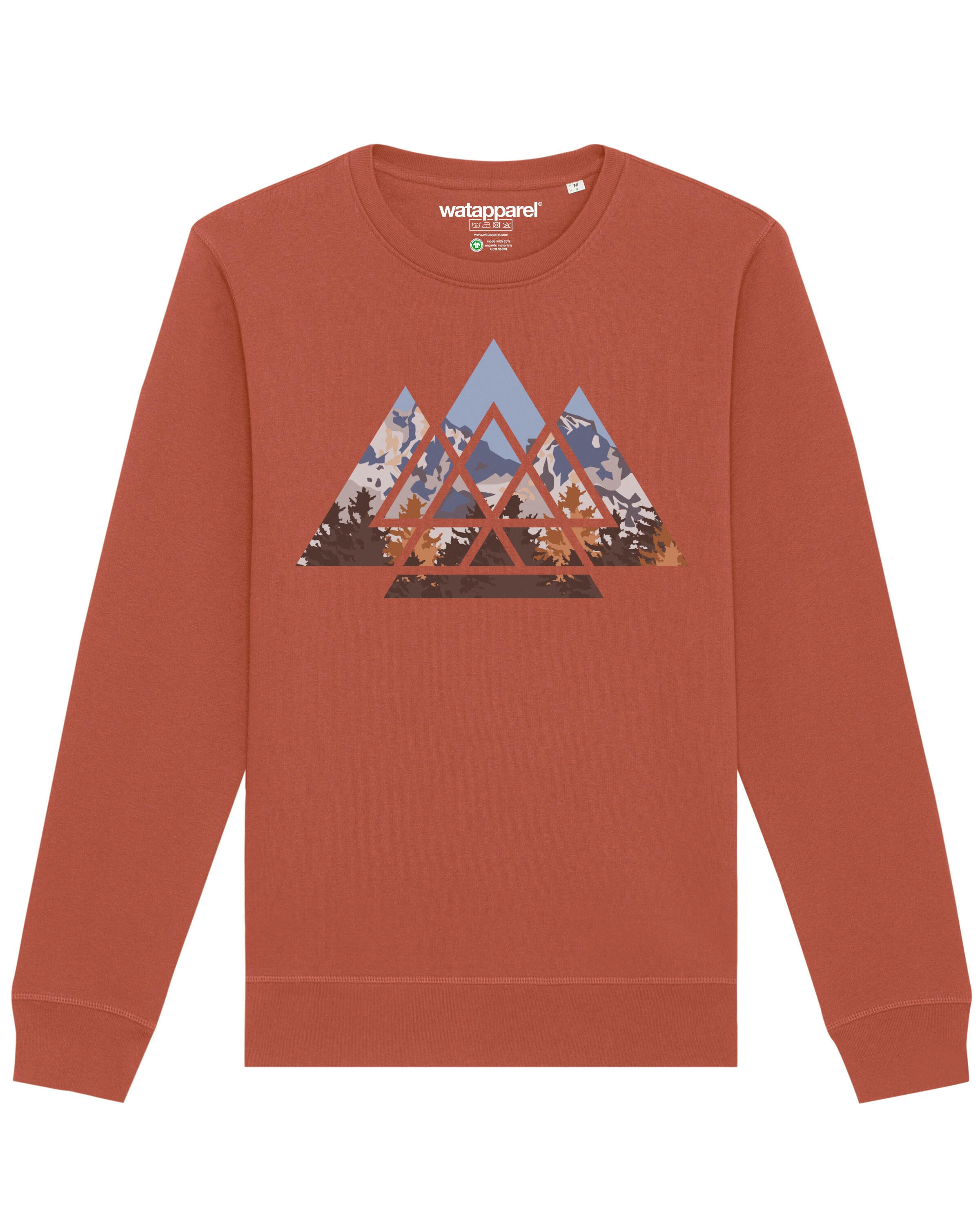 Sweat-shirt ' Geometric Landscape ' Watapparel en marron : devant
