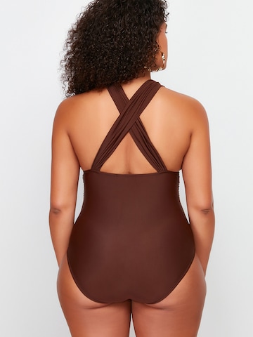 Bustino Costume intero di Trendyol Curve in marrone