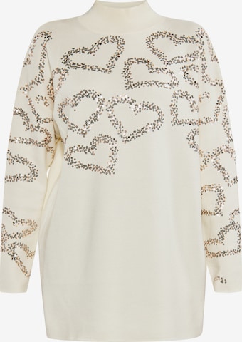 Pull-over faina en blanc : devant