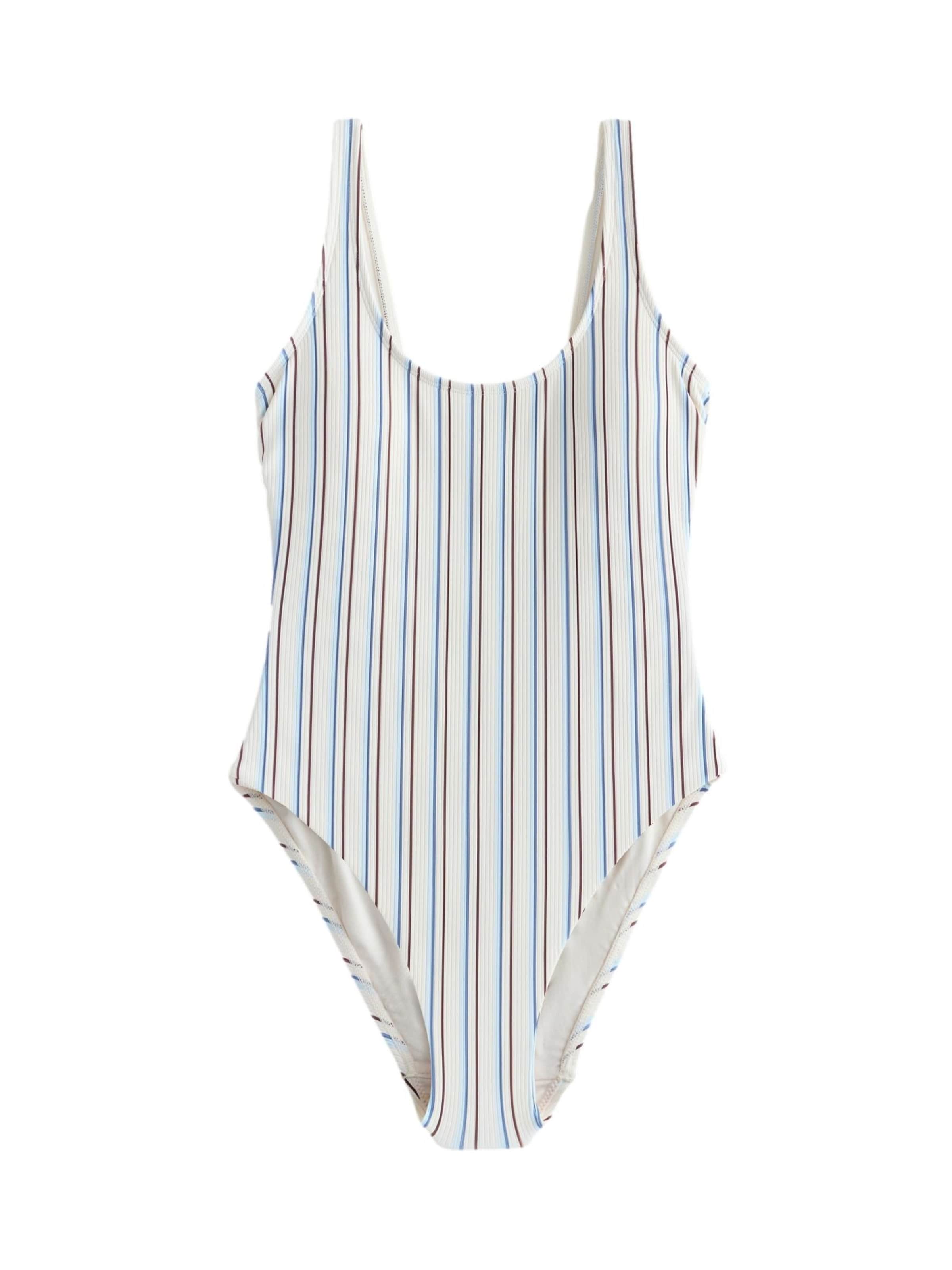 self. Bustier Badeanzug in Beige: Vorderseite