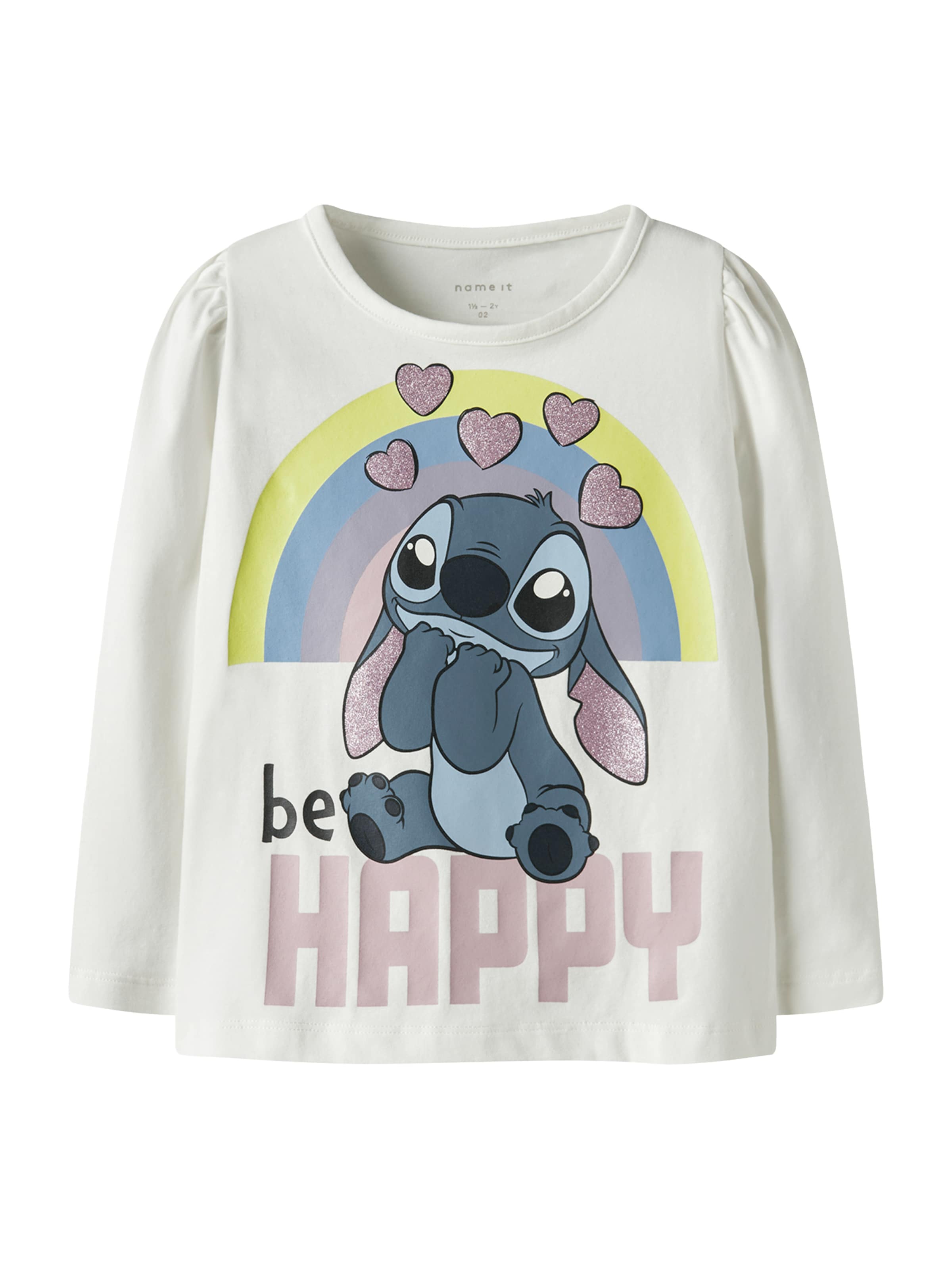 NAME IT - Camiseta 'NMFDIANA STITCH' en blanco: frente