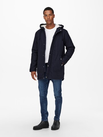 Only & Sons Winter parka 'Alex' in Blue