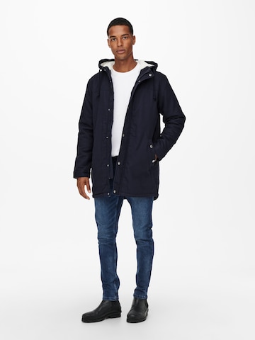 Only & Sons Winter Parka 'Alex' in Blue