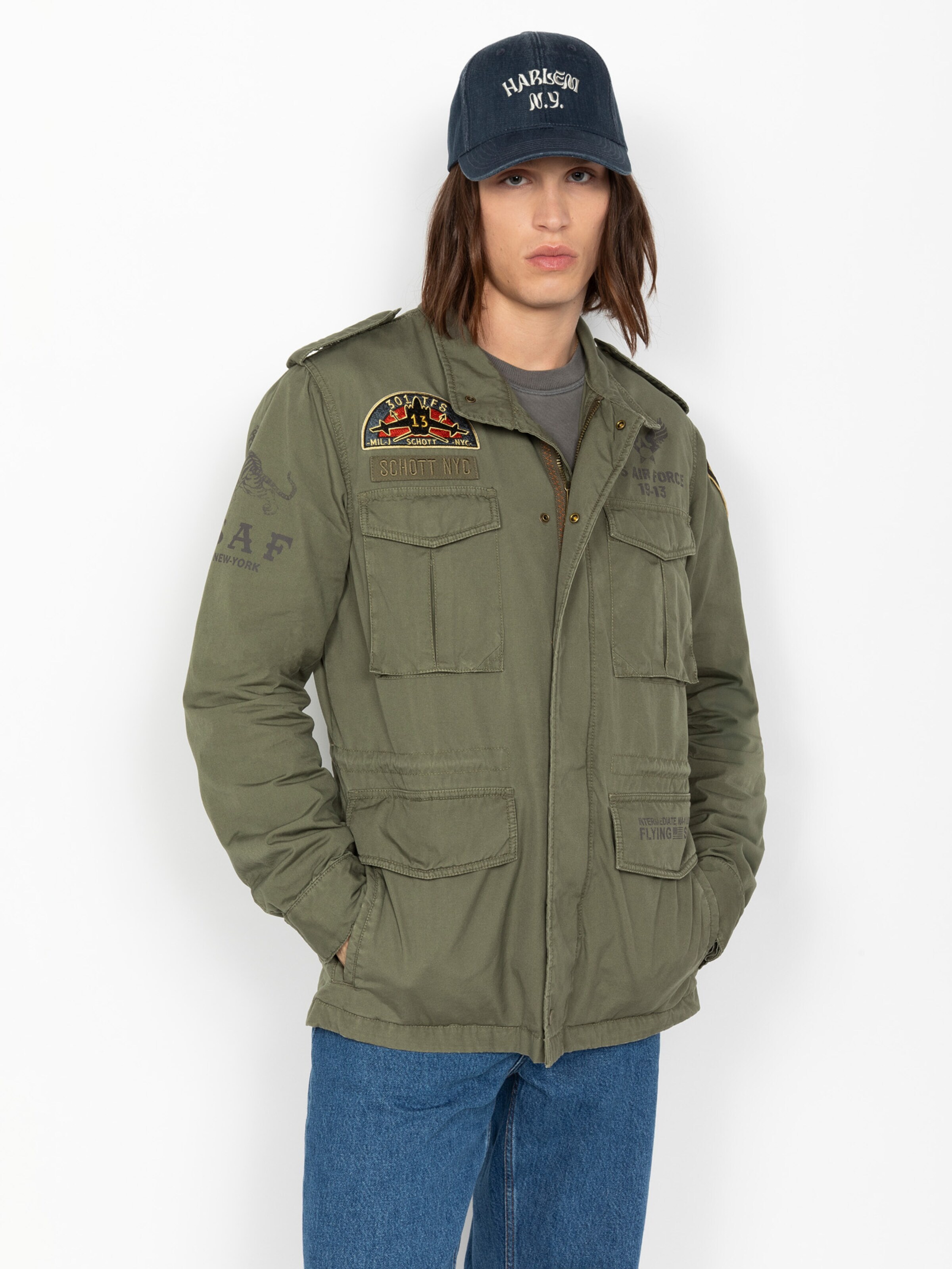 Schott NYC Winterjacke‌‌‌‌ in Grün: Vorderseite