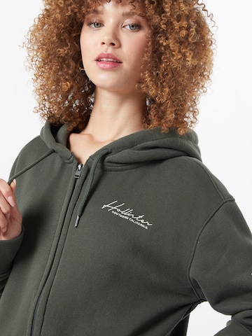 HOLLISTER - Sudadera con cremallera en verde