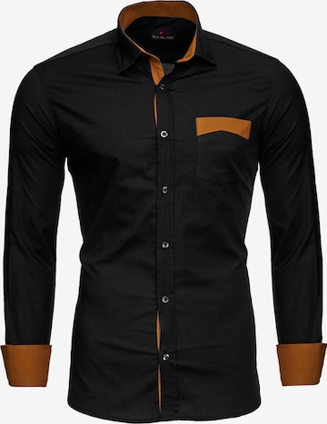 Reslad Button Up Shirt 'Hemd Two-Tone' in Black: front