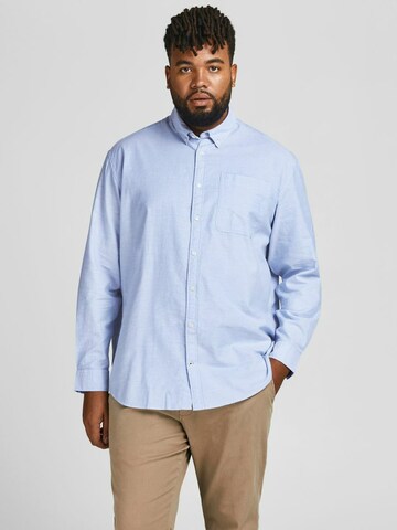 Jack & Jones Plus Regular fit Button Up Shirt 'Oxford' in Blue: front