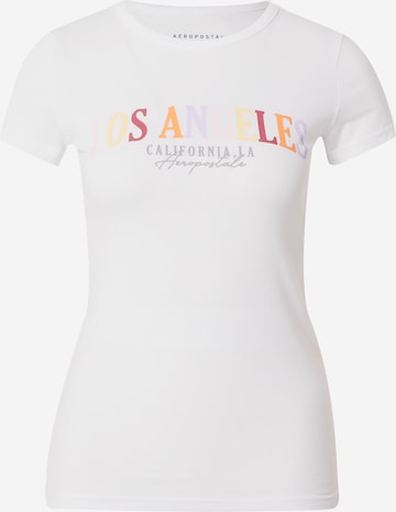 AÉROPOSTALE - Camisa 'LOS ANGELES CALIFORNIA' em branco: frente