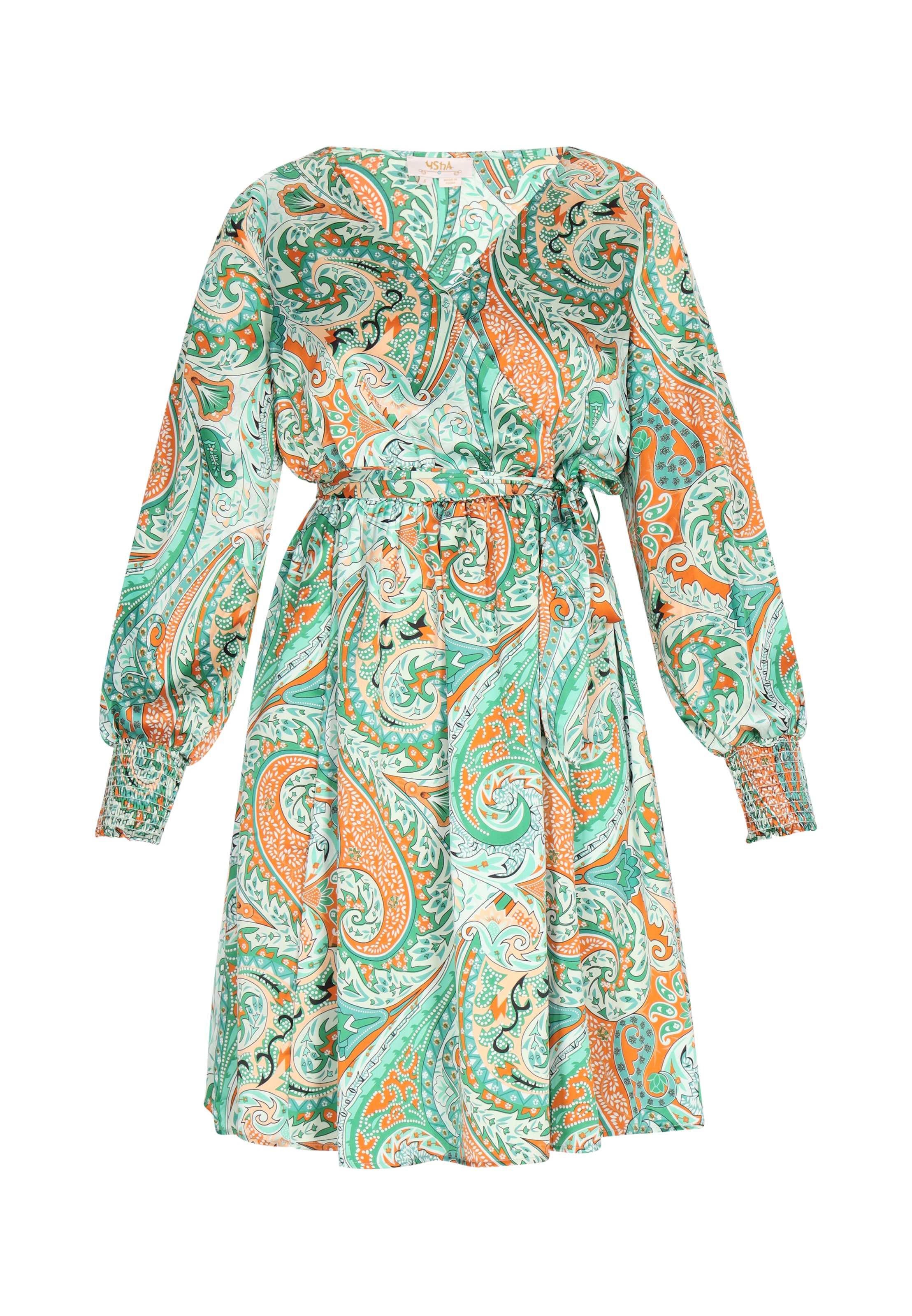 Robe d’été usha FESTIVAL en vert : devant