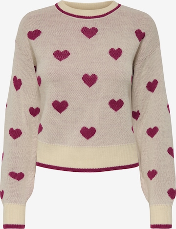JDY Sweater 'JDYROMANCE' in Beige: front