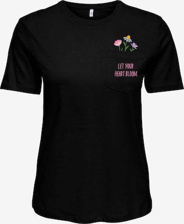 ONLY Koszulka 'ONLPOLLY' w kolorze czarny: przód