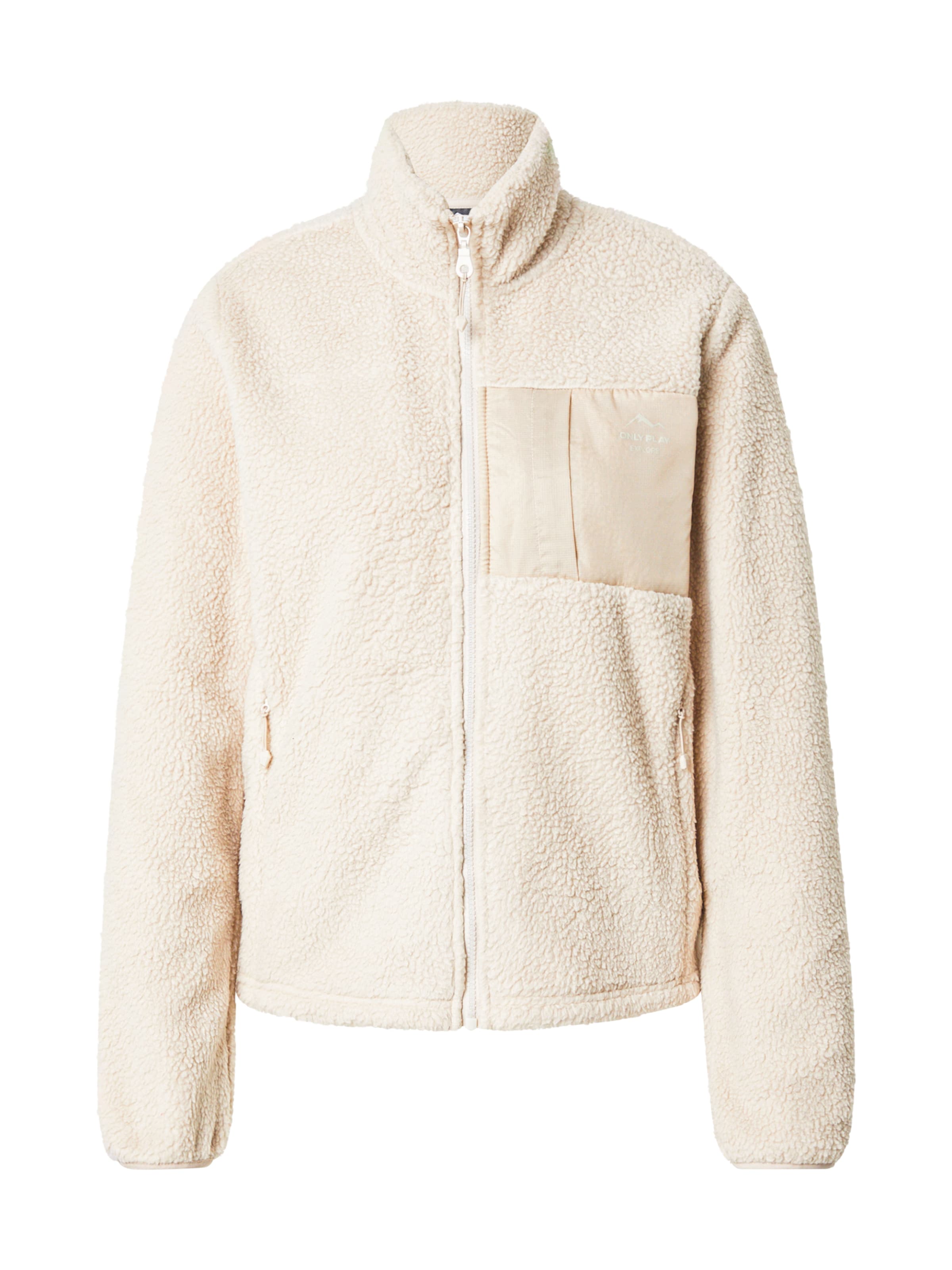 ONLY PLAY Athletic Fleece Jacket in Grey: front