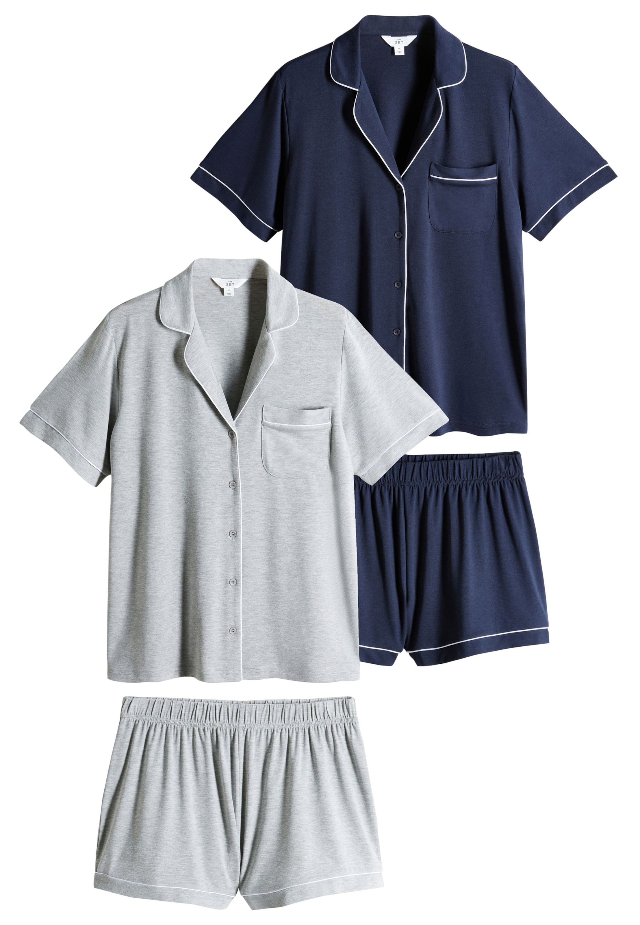 The Set Short Pajama Set in Blue: front