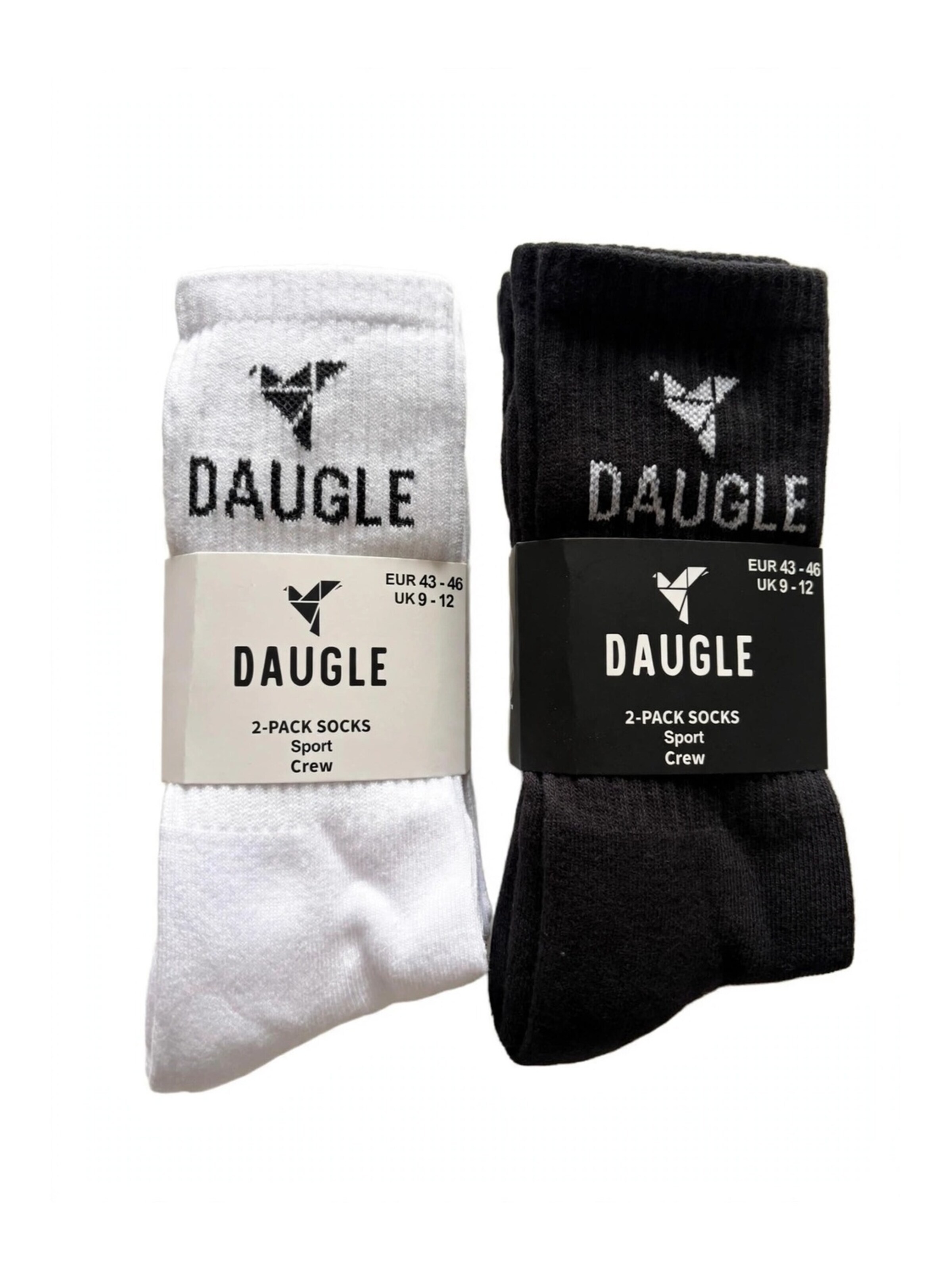 DAUGLE Sports socks 'Daugle Sport Socks 2-Pack (Black, White)⁠' in Black