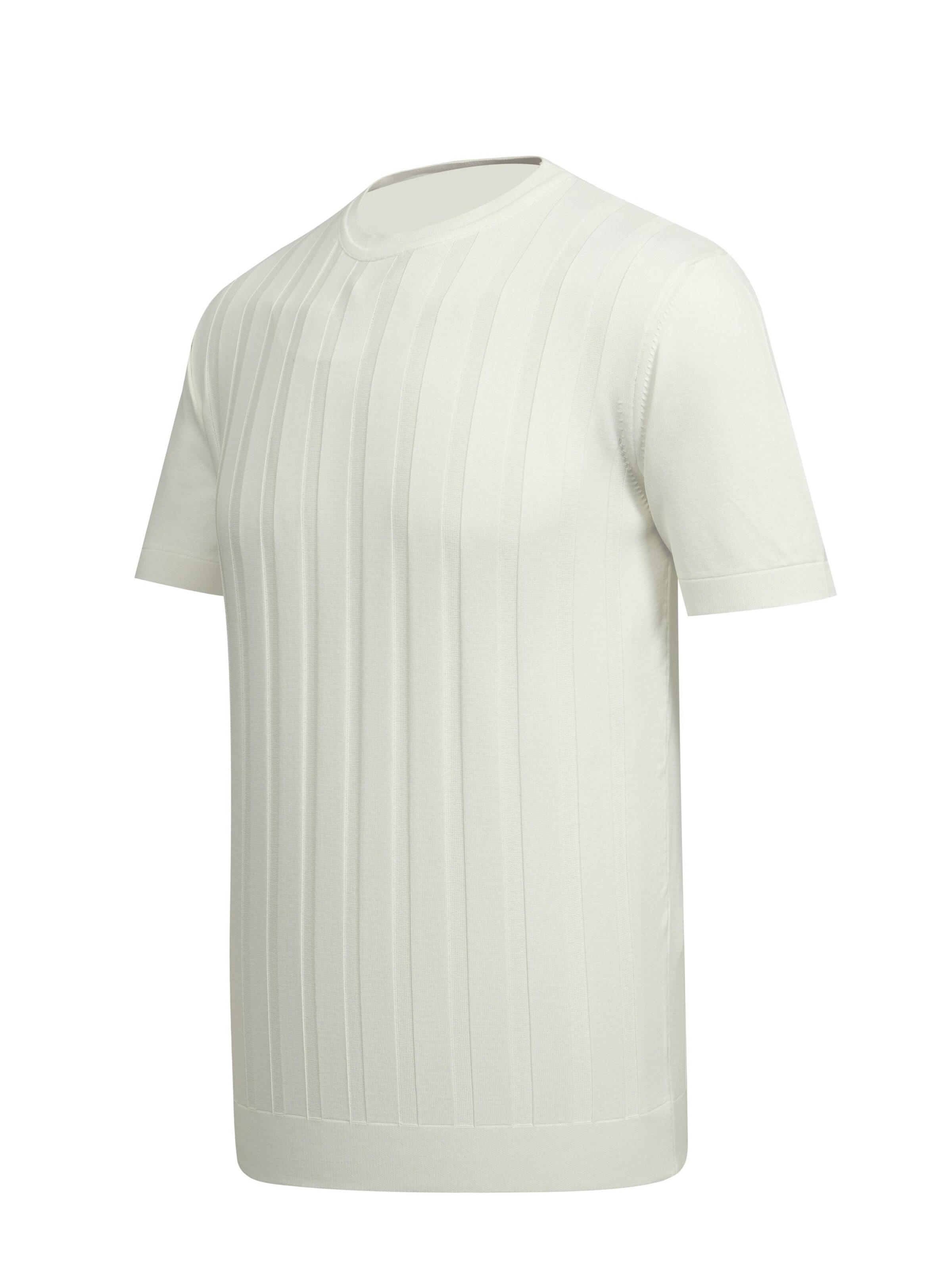 Cizgi Triko Shirt‌‌‌‌‌ in Weiß