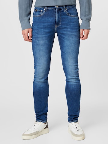 Calvin Klein Jeans Skinny Jeansy w kolorze niebieski: przód