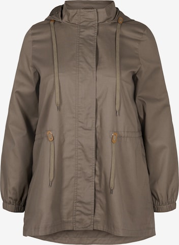 Zizzi Between-Seasons Parka 'Camma' in Brown: front