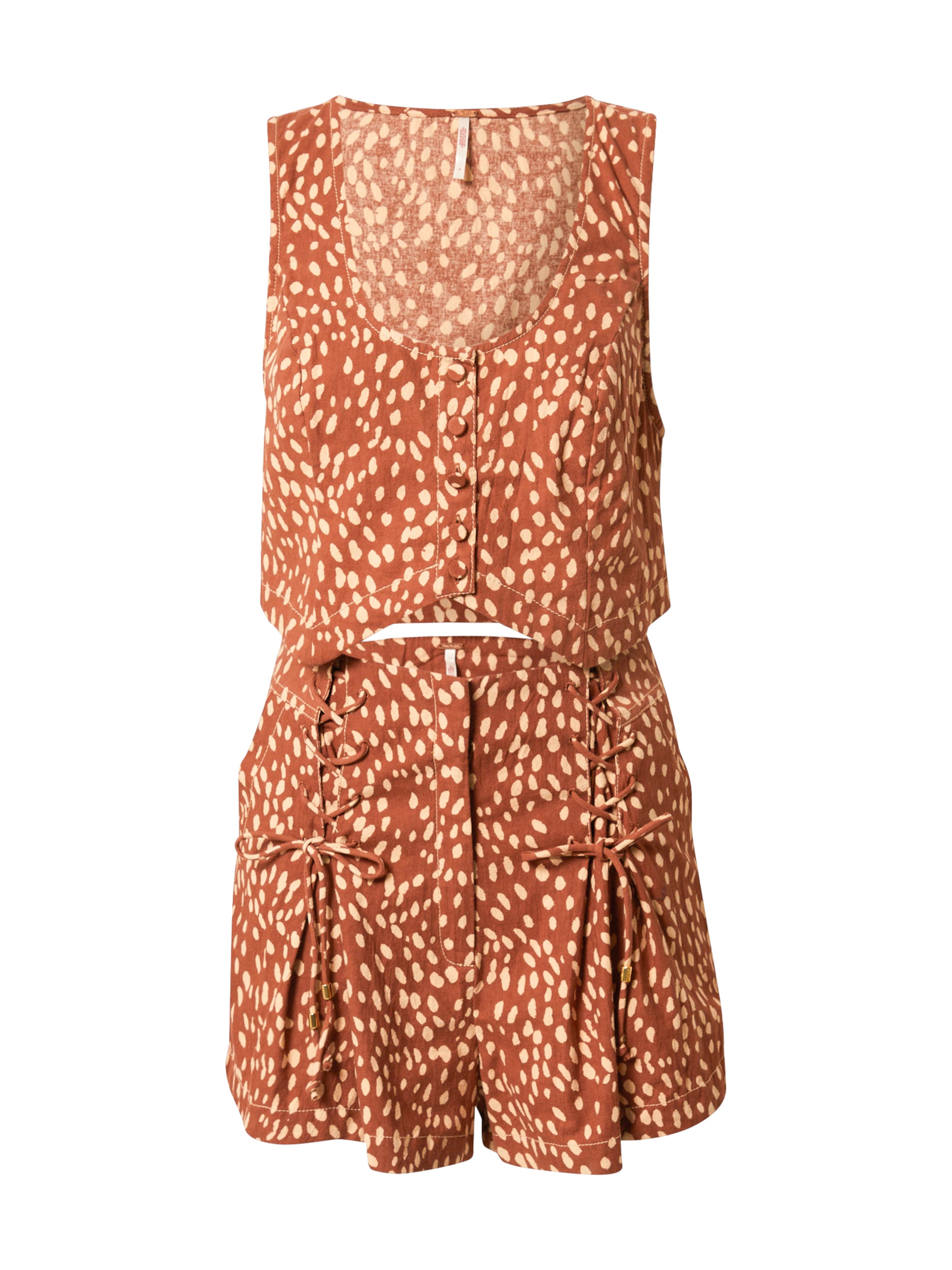 Free People Wide leg Trousers in Brown: front