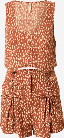 Free People Broek in Bruin: voorkant