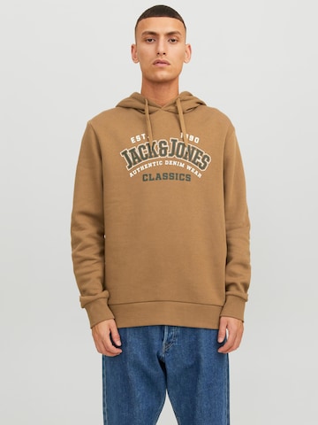 JACK & JONES Sweatshirt in Bruin: voorkant