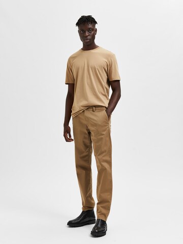 Slimfit Pantaloni chino 'New Miles' di SELECTED HOMME in marrone