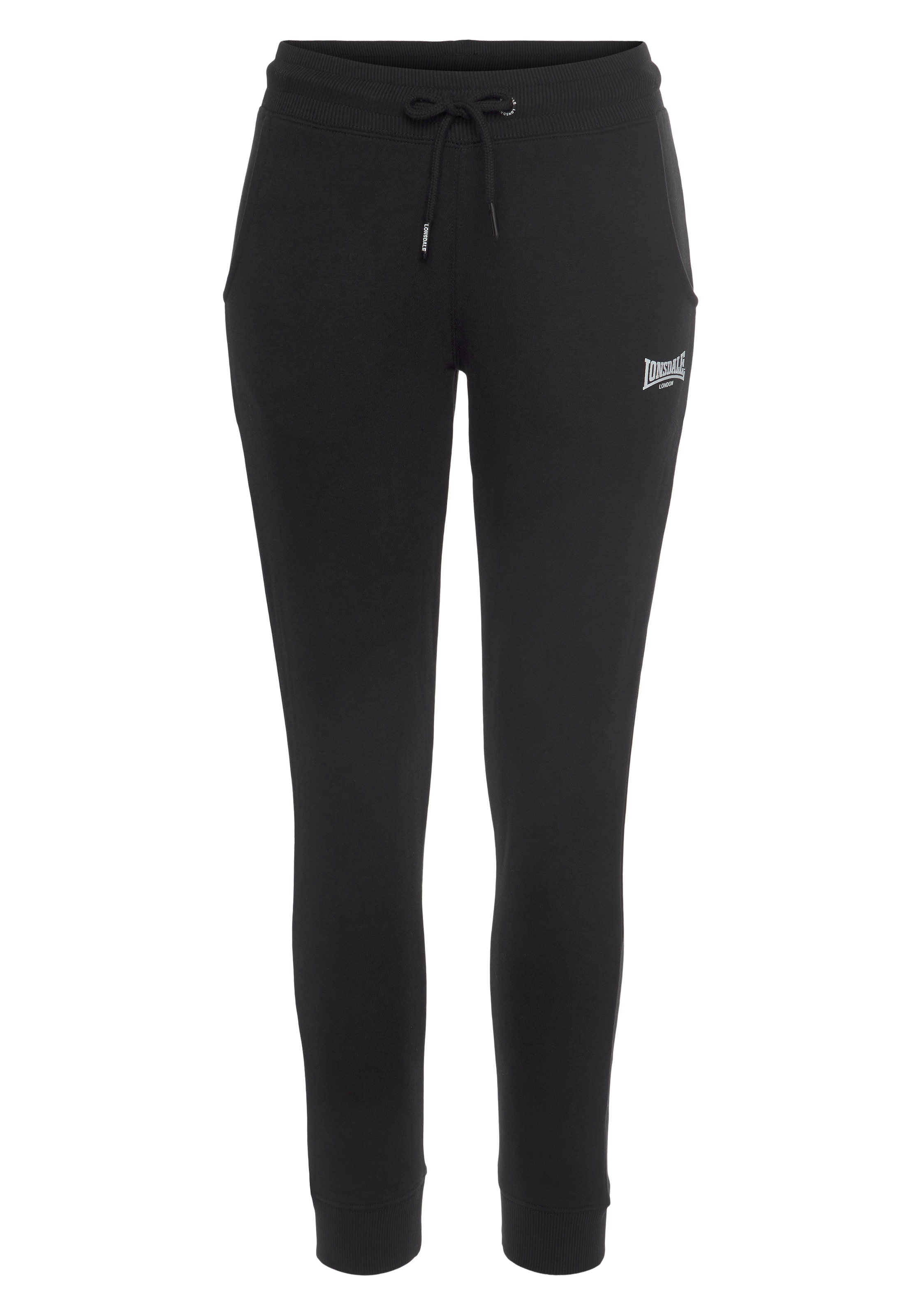 LONSDALE Zúžený Kalhoty 'Weycroft' – černá: přední strana