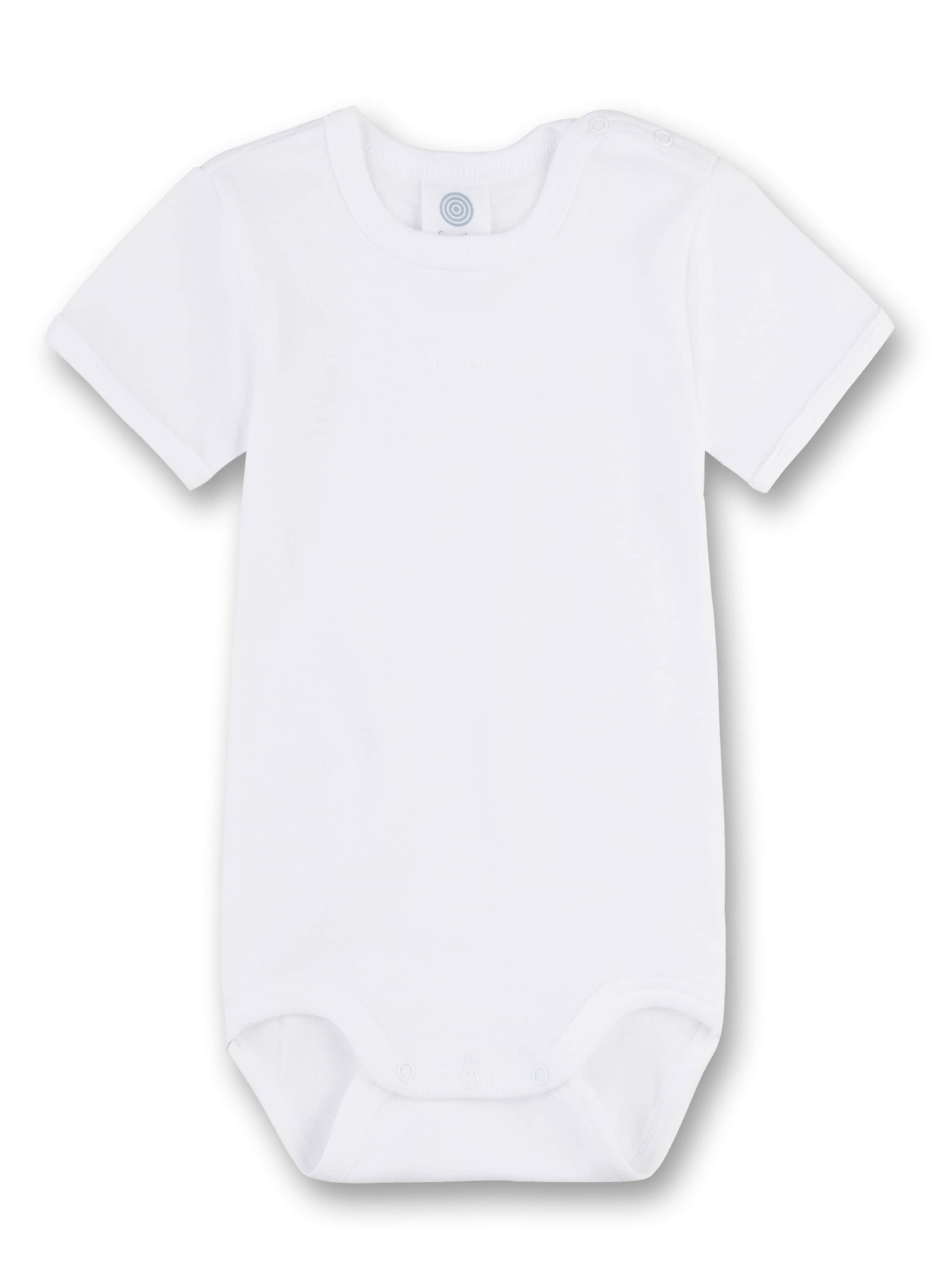 Tutina / body per bambino di Sanetta in bianco: frontale