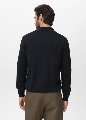 MANGO MAN Knit Cardigan 'Willyo' in Black