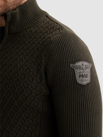 PME Legend Pullover 'Pullover with half-zip and mixed textures' i grøn