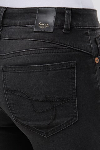 Soccx Slimfit Jeans MIRA Slim Fit in Schwarz: Vorderseite
