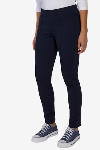 Gina Laura Pleat-Front Pants in Blue: front