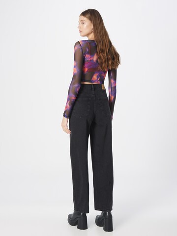 WEEKDAY Wide Leg Jeans 'Rail' in Schwarz