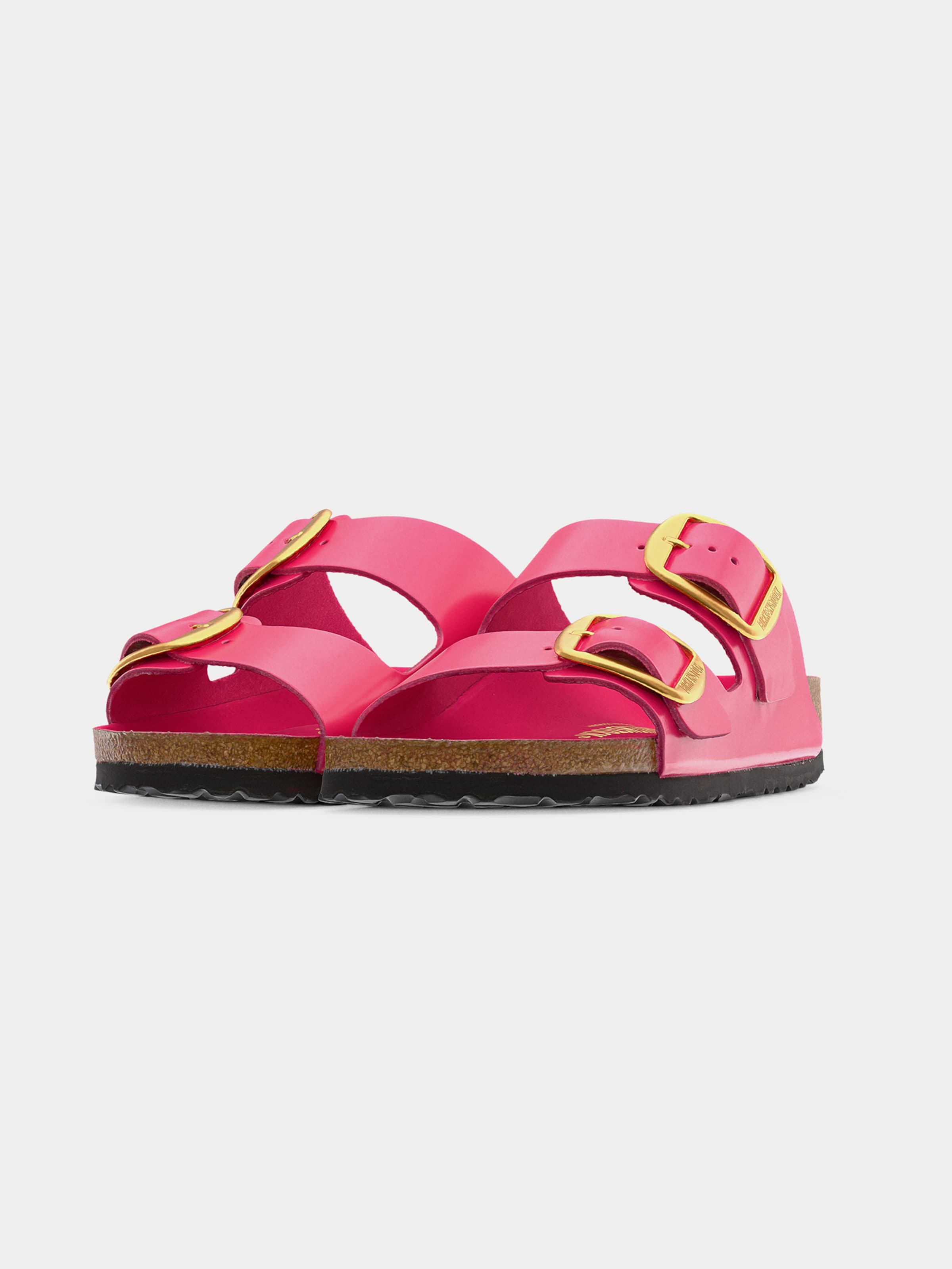 Birkenstock Arizona Big Buckle Natural Leather Patent High-Shine Fuchsia Tulip — foto 2