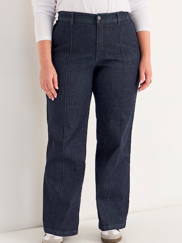 Cellbes of Sweden Wide leg Bandplooi jeans in Blauw: voorkant
