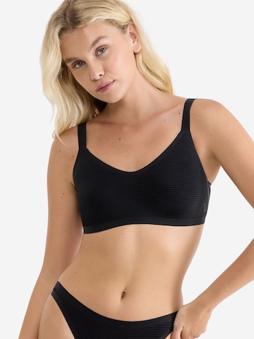 SLOGGI Bralette Bra ' Blue ZERO Feel Air ' in Black: front