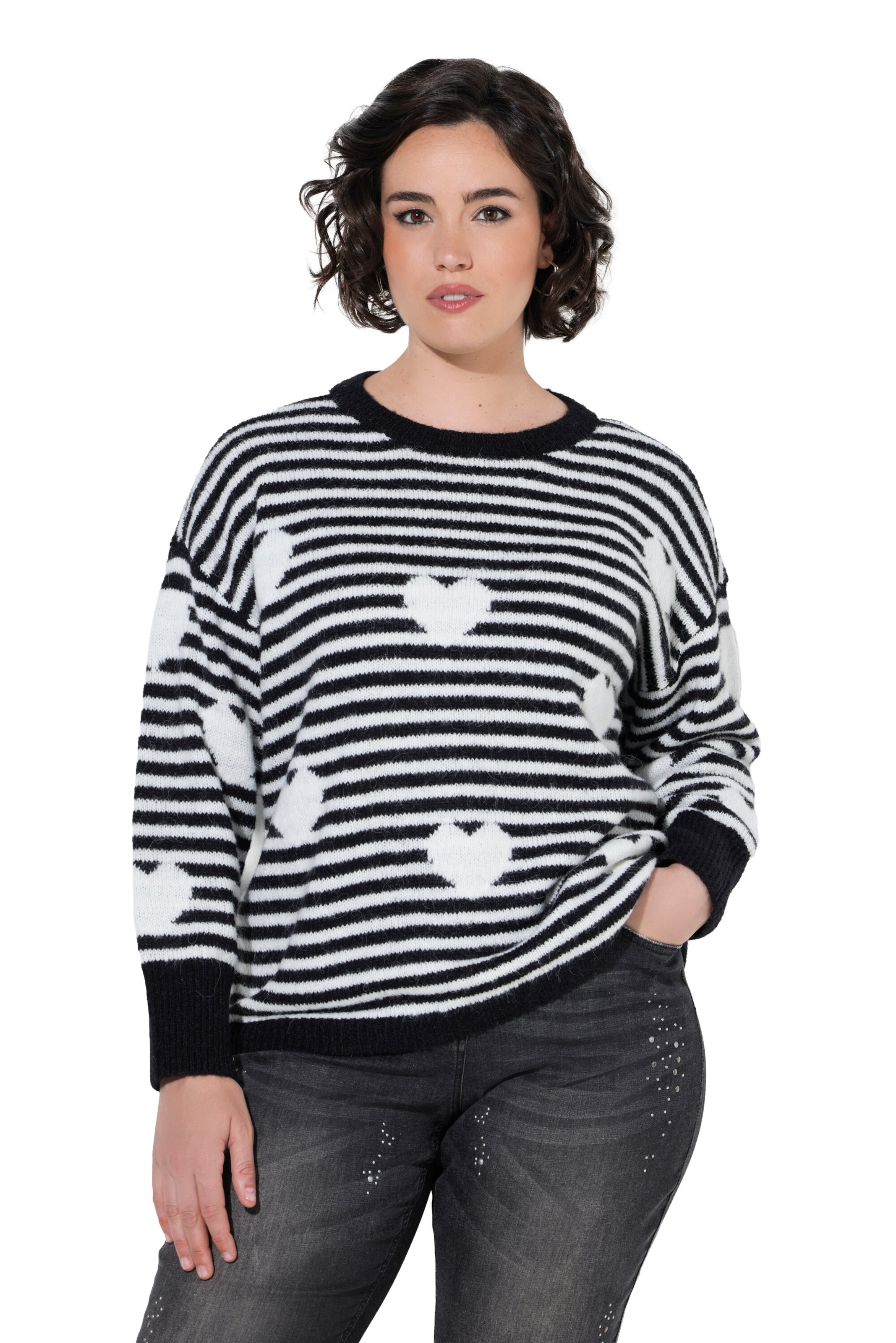 Ulla Popken Pullover in Schwarz: Vorderseite