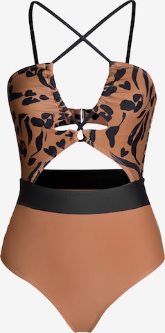 Cupshe Badeanzug 'Brown-ASL0311EA/Black-DAA12E2F002AA' in Braun: Vorderseite
