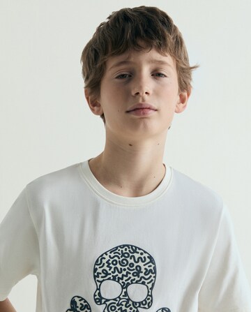 T-Shirt 'Magic Skull' Scalpers en blanc