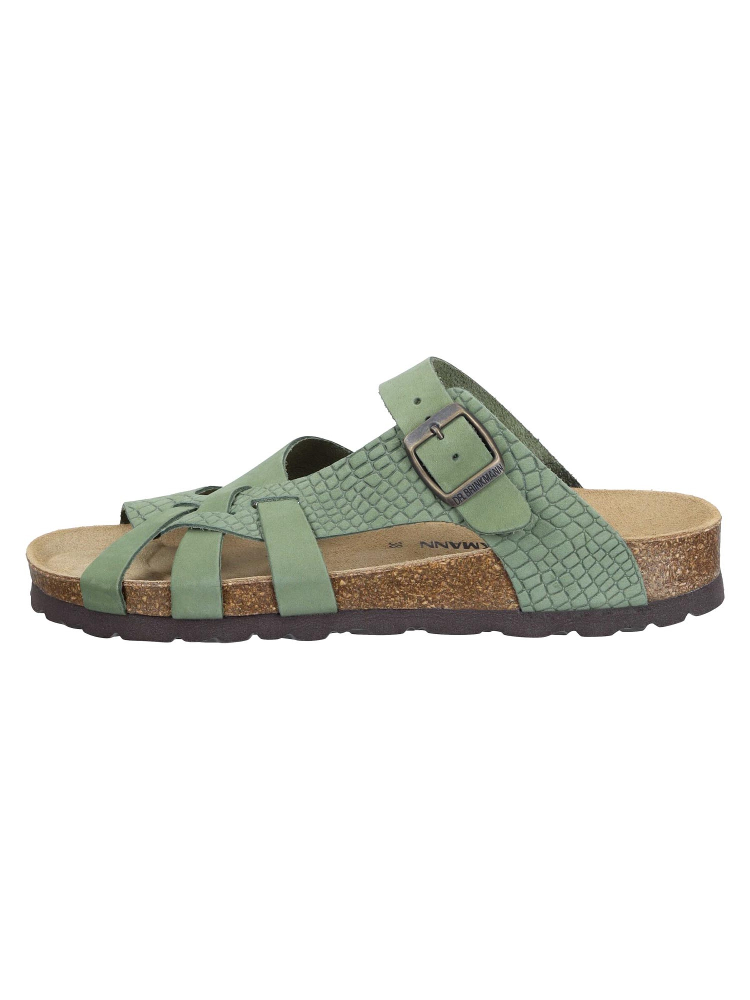 DR. BRINKMANN Mule 'Oliva' in Green: front