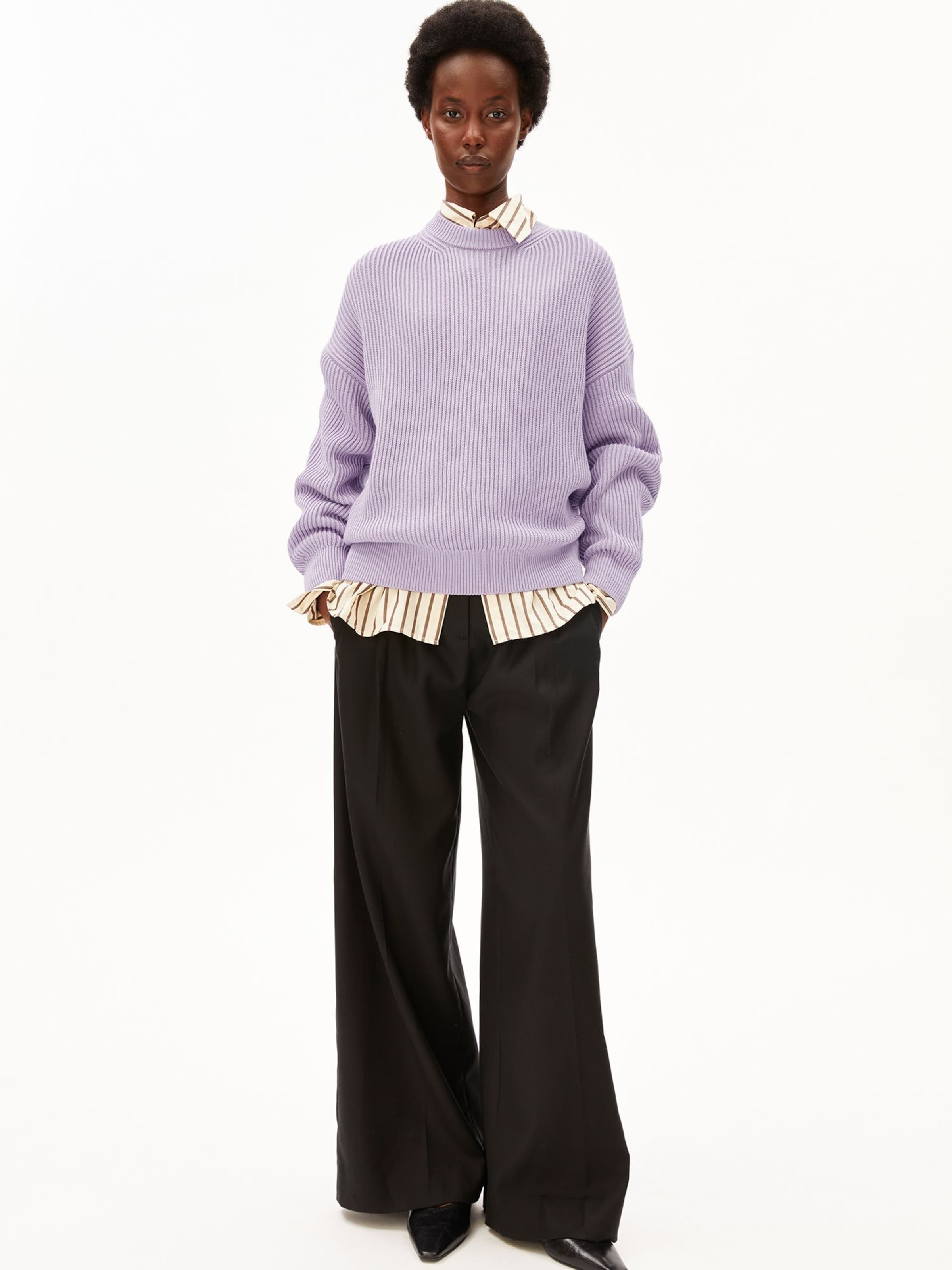 ARMEDANGELS Strickpullover VANISÉ RIB in Lila: Vorderseite