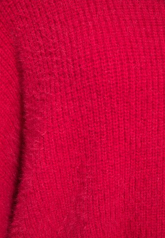 Pullover extra large di faina in rosso