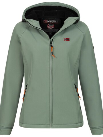 GEOGRAPHICAL NORWAY Between-Season Jacket 'Herbst Winter Jacke Softshell Jacke Regen Outdoor Übergangs Jacke' in Green: front