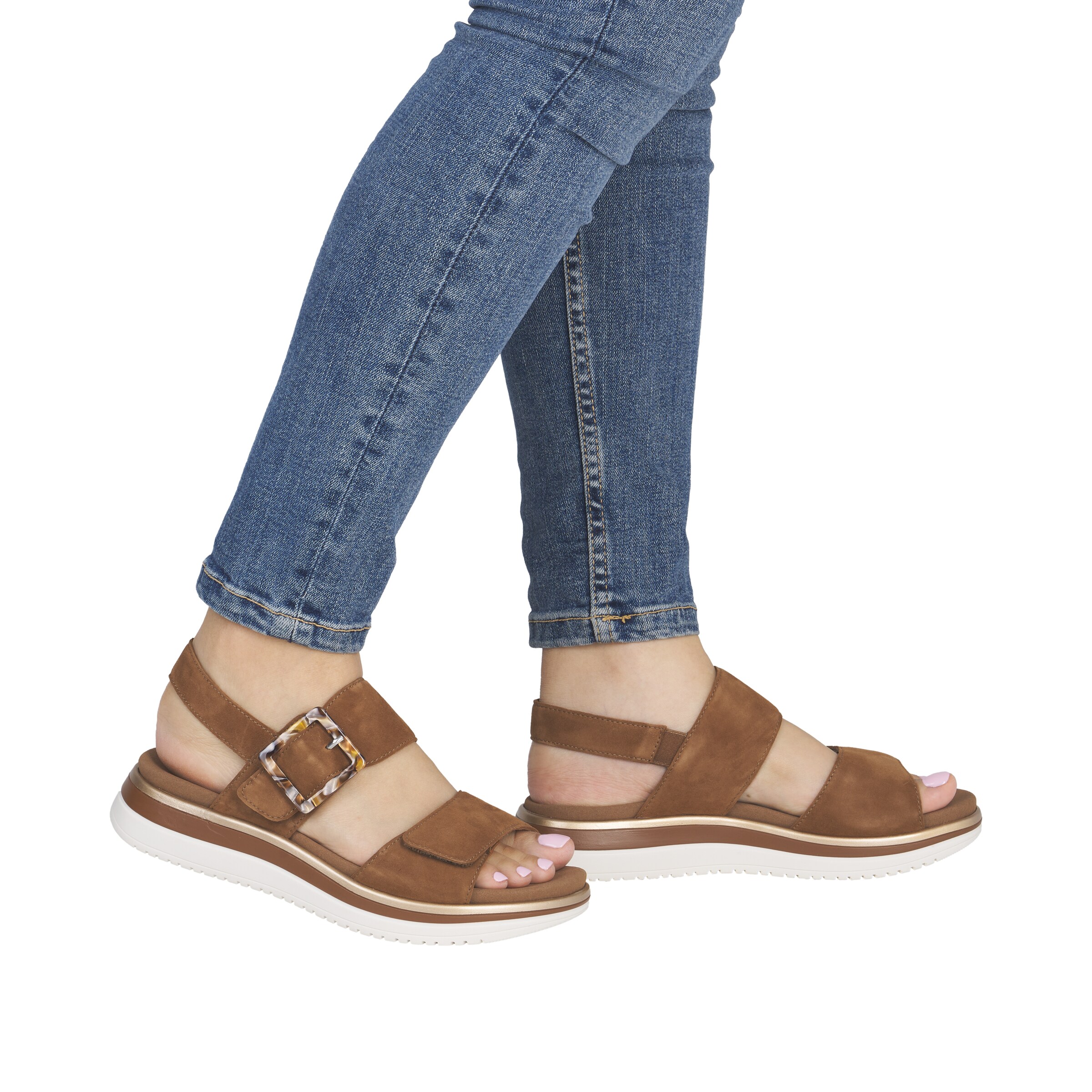 REMONTE Strap Sandals in Brown